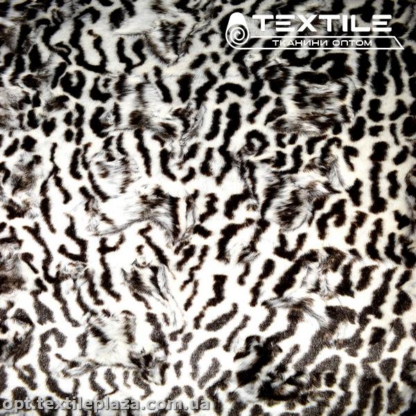 Мех мутон 4169C1 жаккард, черно-белый