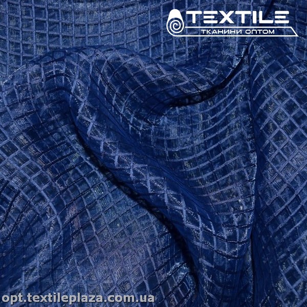 Органза 12345D1C3 жаккард, синий
