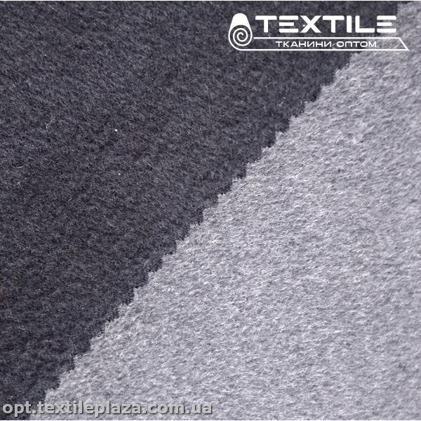 Пальтовая ткань Микроворс 12329C5 двусторонний, черный-серый