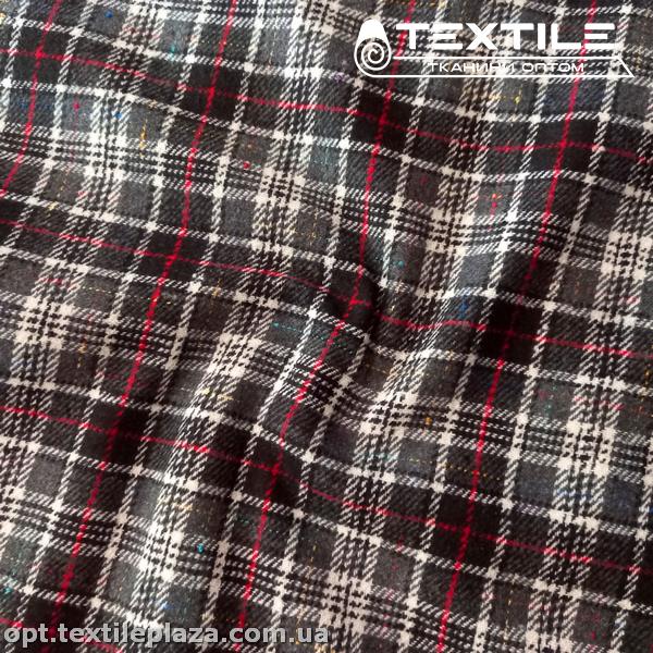 Пальтовая ткань Клетка 9210D1C4 красно-серо-черный