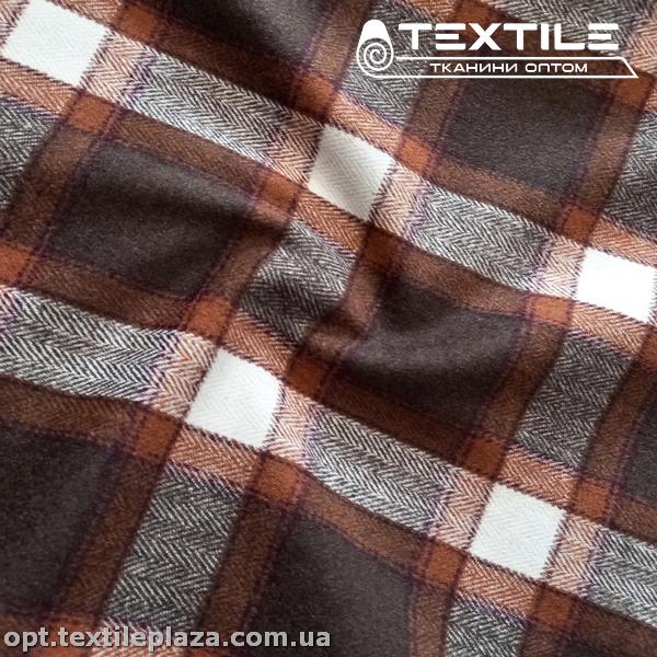 Пальтовая ткань Клетка 35018D1C4 оранжево-коричневый