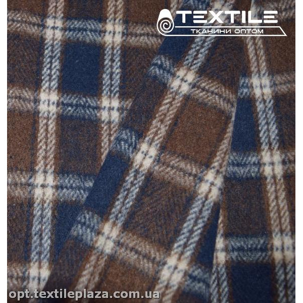 Пальтовая ткань Клетка 2080D1C3 сине-коричневый