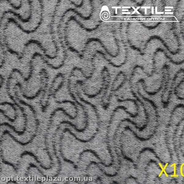 Пальтовая ткань Шерсть 10196D1C1 узор, черно-серый