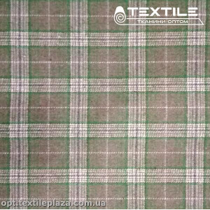 Пальтовая ткань Клетка 13562D1C1 оливково-зеленый