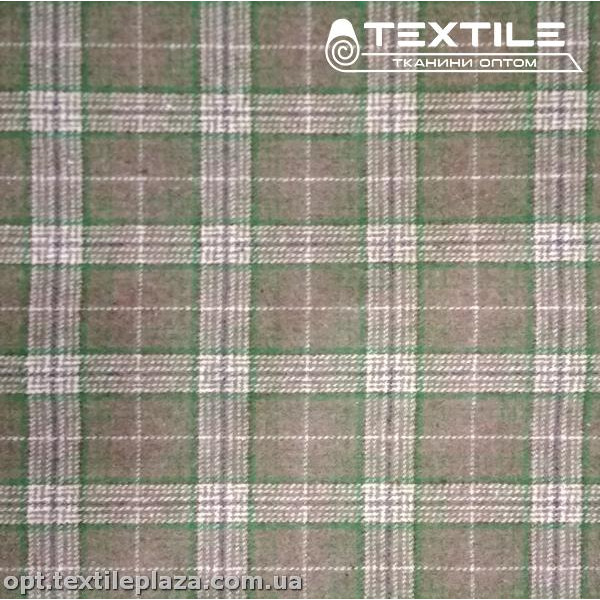 Пальтовая ткань Клетка 13562D1C1 оливково-зеленый