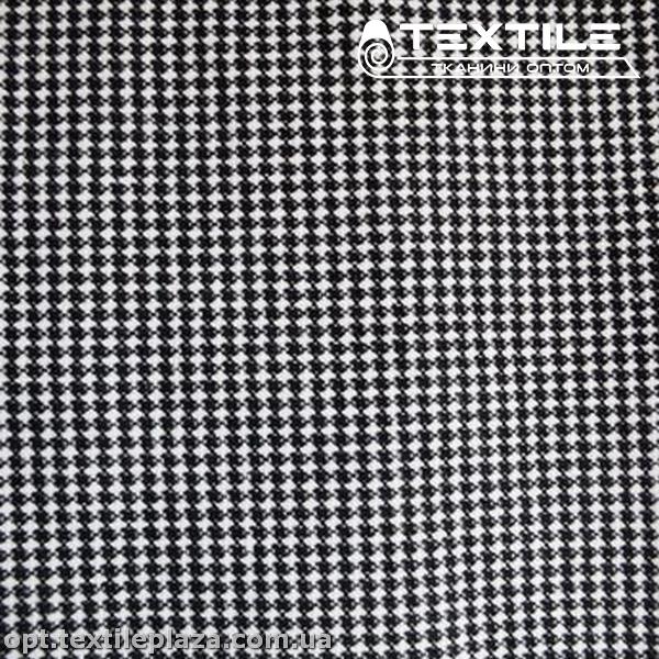 Пальтовая ткань Клетка 2401D1C1 гусиная лапка, черно-белый
