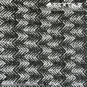 Пальтовая ткань Шерсть 5011D1C1 елочка, черно-белый