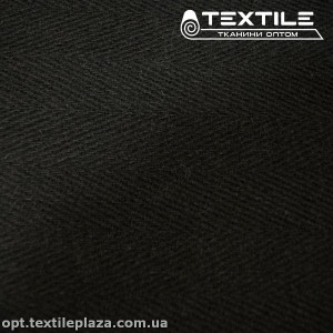 Пальтовая ткань Шерсть 3065D1C1 елочка, черный