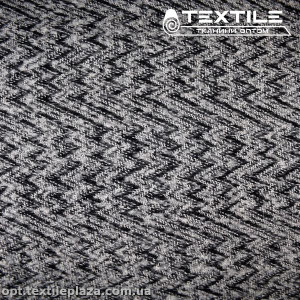 Пальтовая ткань Шерсть 8129D1C1 елочка, черно-белый