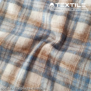 Пальтовая ткань Клетка 28041D1C4 джинс