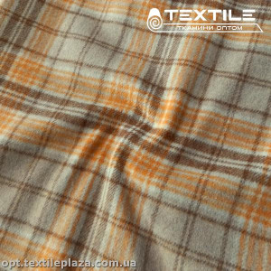 Пальтовая ткань Клетка 1016D1C1 оранжево-серый