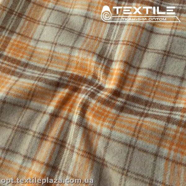 Пальтовая ткань Клетка 1016D1C1 оранжево-серый