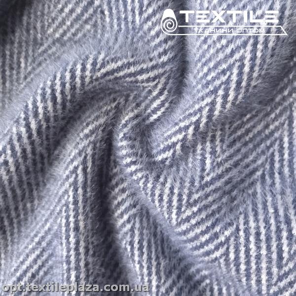 Пальтовая ткань Шерсть 4252D1C1 елочка, синий