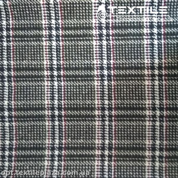 Пальтовая ткань Клетка 21923D2C2 бордово-графитово-черный