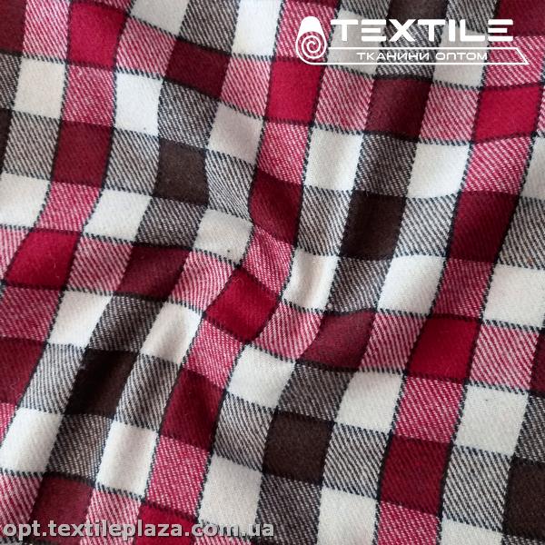 Пальтовая ткань Клетка 20385D1C4 бордово-черный