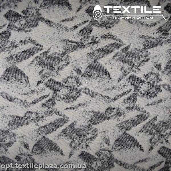 Пальтовая ткань Шерсть 1150D2C2 осколки, бело-серый