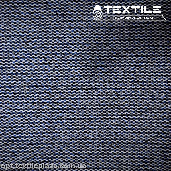 Пальтовая ткань Твид 1492C39 черно-сине-белый