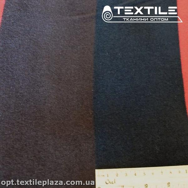 Пальтовая ткань Кашемир 11235D1C2 полоска, красно-черно-коричневый