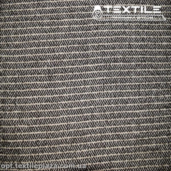 Пальтовая ткань Шерсть 1737D1C1 елочка, коричнево-черный