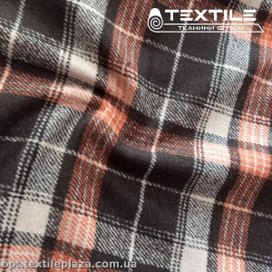 Пальтовая ткань Клетка 20009D1C4 оранжево-черный