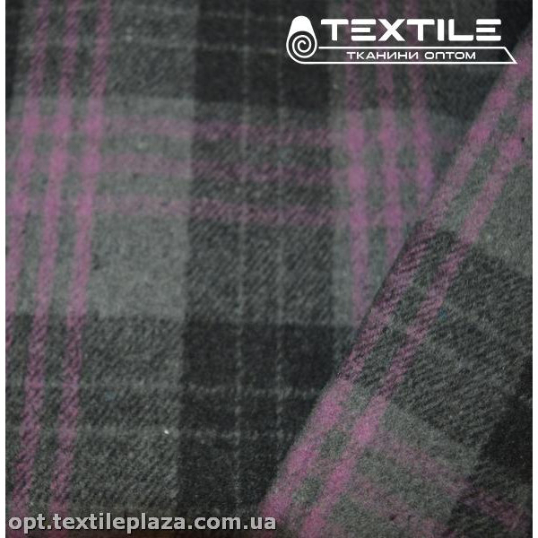 Пальтовая ткань Клетка 19026D1C2 серый