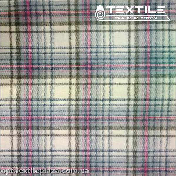 Пальтовая ткань Клетка 9125D1C1 розово-полынно-молочный
