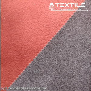 Пальтовая ткань Микроворс 12329C1 двусторонний, охра-серый