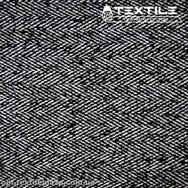 Пальтовая ткань Твид 9009C28 елочка, черно-белый