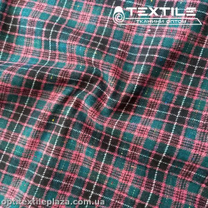 Пальтовая ткань Клетка 9210D1C2 розово-зеленый