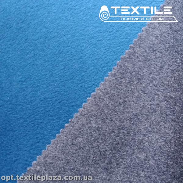 Пальтовая ткань Микроворс 12329C3 двусторонний, синий-серый