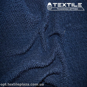 Пальтовая ткань Букле 1601C214 темно-синий