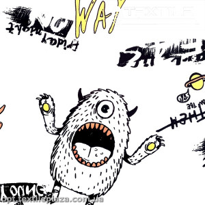 Плащевая ткань цветная 9300D18C1 монстр, белый