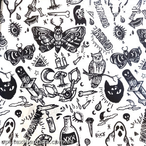 Плащевая ткань цветная 9300D17/D6-1 готика, белый