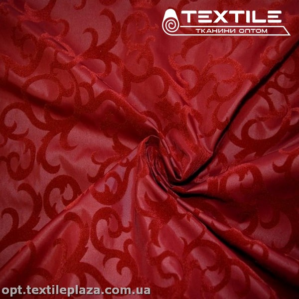 Плащевая ткань Флок 2721C1060 ярко-красный