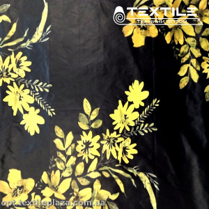 Плащевая ткань цветная 4094D14C1 цветы, черный