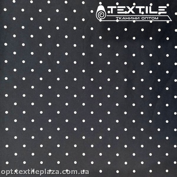 Плащевая ткань цветная 9300D804C4 горошек, черный