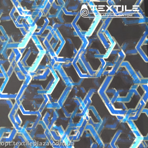 Плащевая ткань цветная 49300D1C1 абстракция, сине-голубой