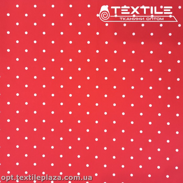 Плащевая ткань цветная 9300D804C6 горошек, красный