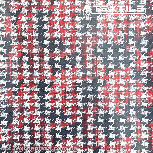 Плащевая ткань цветная 9300D1094-1 гусиная лапка, красный