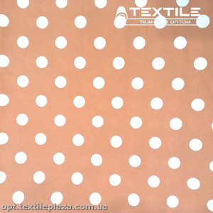 Плащевая ткань цветная 9300D2C1 горошек, бежевый