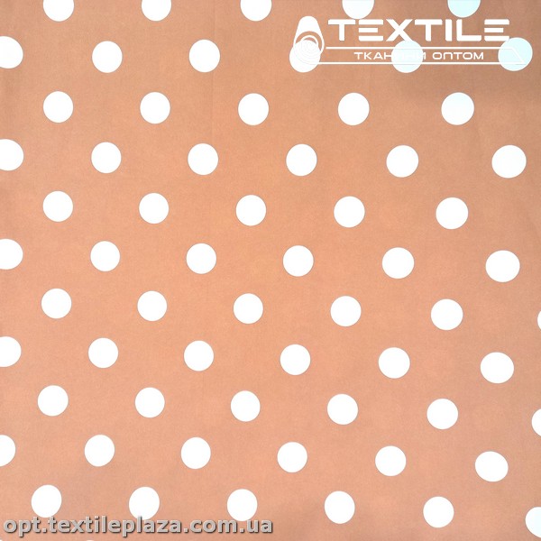 Плащевая ткань цветная 9300D2C1 горошек, бежевый