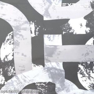 Плащевая ткань цветная 9300D24C1 абстракция, серо-черный