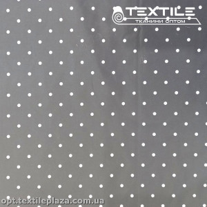 Плащевая ткань цветная 9300D804C7 горошек, графитовый