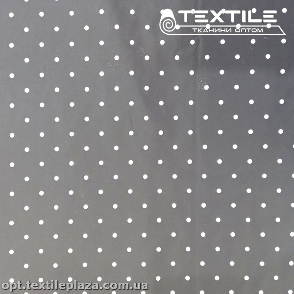 Плащевая ткань цветная 9300D804C7 горошек, графитовый