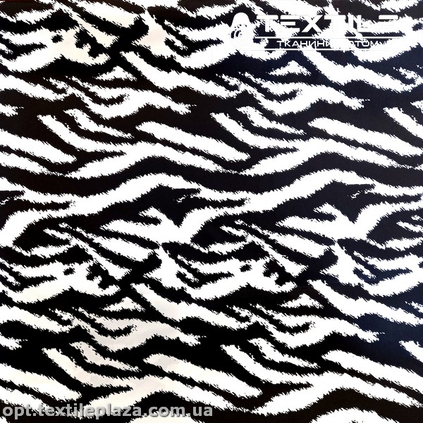Плащевая ткань цветная 9300D02/D8-1 зебра, черно-белый
