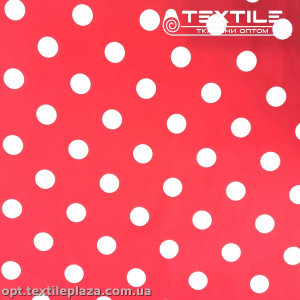 Плащевая ткань цветная 9300D2C2 горошек, красный
