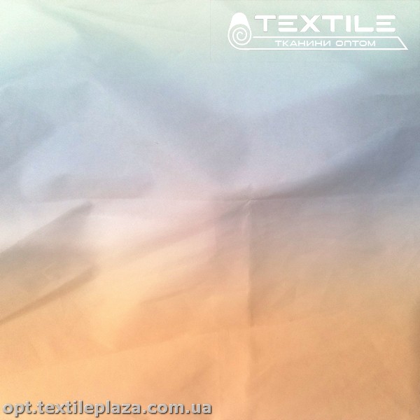 Плащевая ткань цветная 9300D31C1 градиент, персиково-голубой
