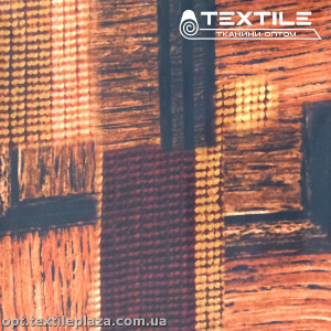 Плащевая ткань цветная 49300D9C1 абстракция, черно-оранжевый