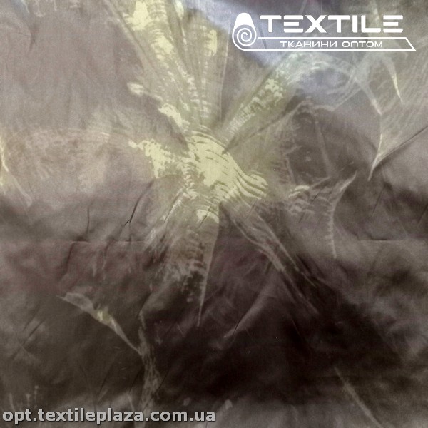 Плащевая ткань цветная 9300D814C2 листья, черный