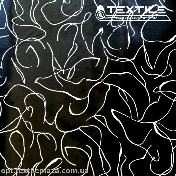 Плащевая ткань цветная 9300D015/D1-1 абстракция, черный